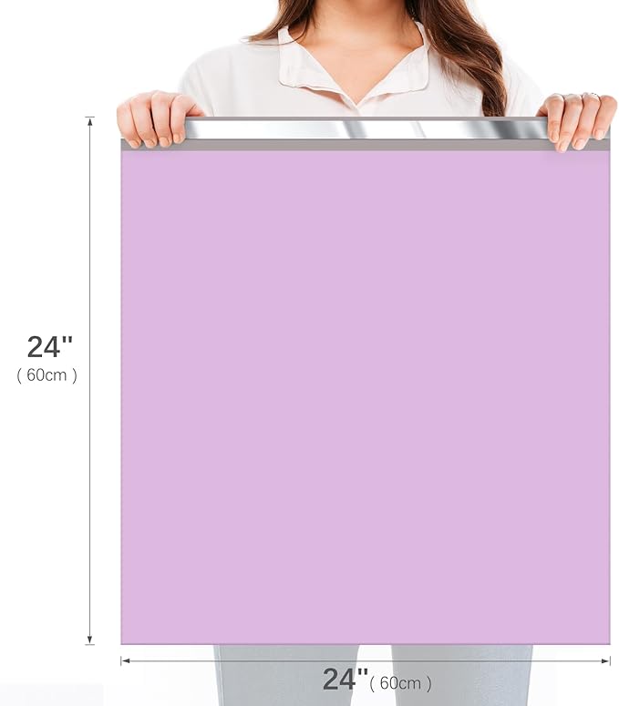 Fuxury Large Poly Mailers 24x24 Inch 100Pcs, Waterproof Shipping Bags for Clothing, Strong Adhesive Shipping Envelopes for Small Business Suppliers, Self Seal Mailers Poly Bags Mailing Bags Purple