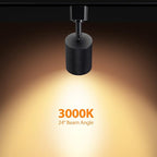 VANoopee 16-Pack 10W Dimmable LED Track Lighting Heads H Type Track Light Replacement Fixtures Bright 3000K Warm White Ceiling Spotlight for Accent Task Art, Flicker Free CRI90+ 24° 800lm Black