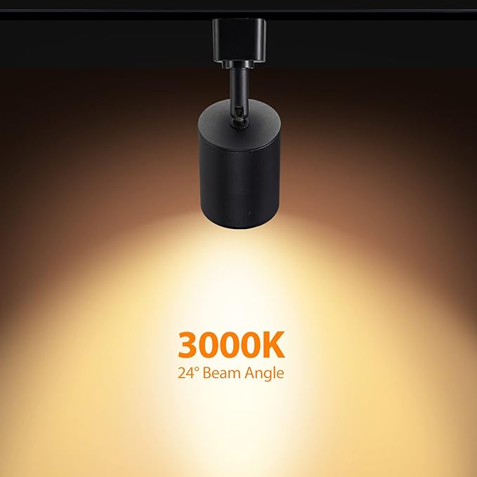 VANoopee 8-Light LED Track Lighting Kit with 6.6FT H Type Track Rails, Dimmable Track Light Heads Bright Ceiling Spotlight Fixture for Kitchen Accent Art, 3000K Warm White, No Flicker 10W 800lm Black