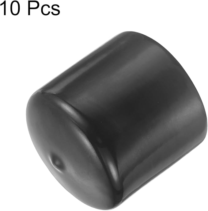 uxcell 10pcs Rubber End Caps 55mm(2 3/16") ID Vinyl Round End Cap Cover Screw Thread Protector Dark Grey