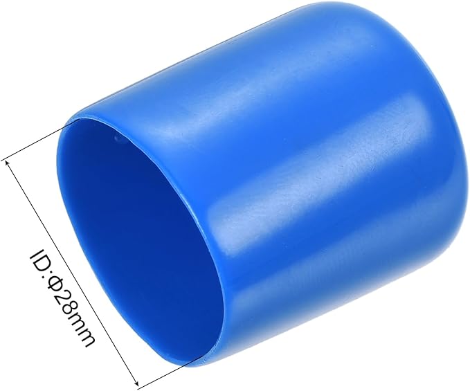 uxcell 5pcs Rubber End Caps 28mm ID Vinyl Round Tube Bolt Cap Cover Screw Thread Protectors Blue