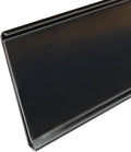 Shelf Label Strips, 100 Pack Self Adhesive 1.25”H Shelf Label Holder Price Tag Strips for Metal Wood or Plastic Gondola Shelf, PVC Plastic Clear Front/Black Back Sign Holder Strip for 36” Long Shelf