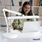 Neatfi XL 2,500 Lumens LED Task Lamp, 30W, 162 Pcs SMD LED, Dimmable, Eye-Caring, Desk Light for Home, Office (Non-CCT with Base, White)