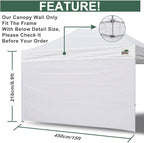 Eurmax USA Instant Canopy SunWall Camping Tent Tarp Shelter 10x15 Canopy Wall Sidewall Tent, 1 Pack Sidewall Only (Black)