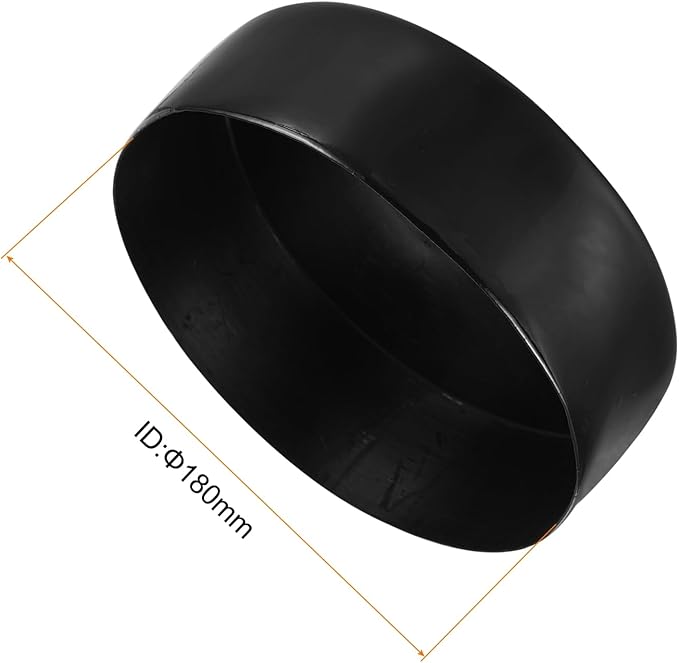 uxcell 4pcs Rubber End Caps 180mm ID Vinyl Round End Cap Cover Screw Thread Protectors Black, 50mm Height