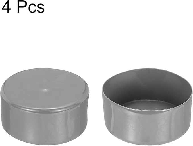 uxcell 4pcs Rubber End Caps 110mm ID Vinyl Round End Cap Cover Screw Thread Protectors Light Gray, 50mm Height
