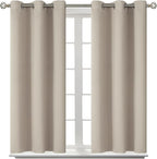 BGment Room Darkening Curtains 54 Inches Long - Grommet Thermal Insulated Drapes Window Treatment Curtains for Bedroom, 2 Panels, 38 x 54 Inch, Camel
