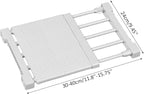 Closet Shelf Dividers Expandable Wardrobe Organizer System Tension Rod Adjustable Storage Rack Hanger Separators 9.45'' Width for Bedroom Bathroom Kitchen Bookshelf Office - White