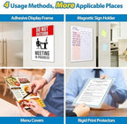 Magnetic Sign Holder Wall Mount 8.5 x 11, Plastic Door Display Frame for Fridge Window, 2Pack