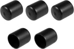 uxcell 5pcs Rubber End Caps 30mm ID Vinyl Round Tube Bolt Cap Cover Screw Thread Protectors Black