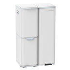 mVm Kitchen Trash Can, 60 Liter / 16 Gallon 3-in-1 Garbage Can for Wet/Dry Waste Sorting, Recycling Bin with Foot-Pedal, Soft-Close,Anti-Fingerprint,Stainless Steel Trash Can for Kitchen,Living Room