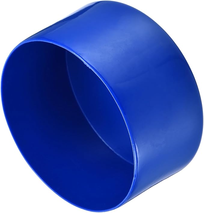 uxcell 4pcs Rubber End Caps 100mm ID Vinyl Round Tube Bolt Cap Cover Screw Thread Protectors Blue, 50mm Height