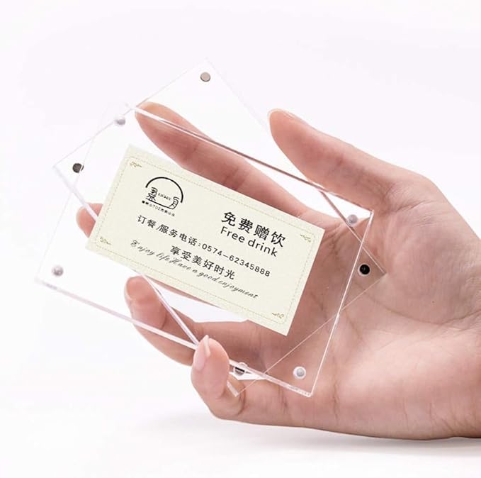 5 Pack Acrylic Label Holder Price Tag Displays Sign Holder with 3M Tape Adhesive Wall Mount Sign Stand (Transparent 150*100mm/5.9*3.94 inches)