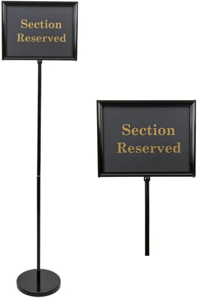 Sign Holder Stand for Restaurant Entrances, Adjustable Sign Stands for Display, Pedestal Sign Holder, Includes 8 Inserts | 28 Inches High | 11 x 14 Inch Frame - by Chef Master 90033