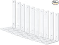 White Floating Shelf Bracket 12 Inch, 10 Pack Heavy Duty Shelf Brackets, Black Wall Shelf Bracket for DIY Decorative with Mounting Hardware