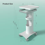BEWISER Medical Trolley with Lockable Wheels-Ultrasound Imaging Scanner Vehicle Storage Cart,15.7 x 13 Inch Panel,Mobile Dental Cart for Clinics, Hospitals, Beauty Salon