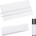 PATIKIL 3.1" x 1.7" Wire Shelf Label Holder, 30 Pack Reusable Plastic Price Tag Display Clip for 0.28" to 0.47" Thick Shelves with Paper Inserts Pens for Home Market Store, Clear