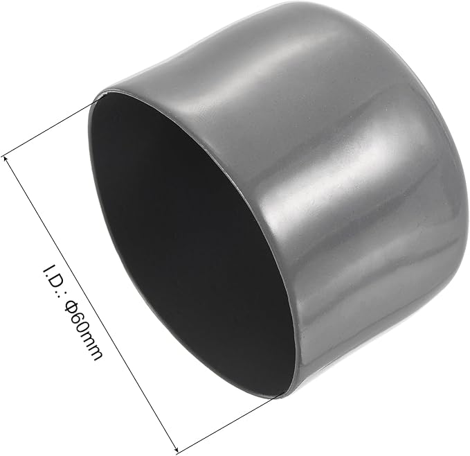 uxcell 10pcs Rubber End Caps 60mm(2 3/8") ID Vinyl Round End Cap Cover Screw Thread Protectors Dark Grey