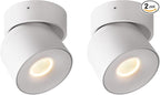 Aisilan Dimmable Ceiling Spotlight 2 Pack, Modern LED Wired Spotlight Indoor,15W Spot Light 350° Directional Lighting, Wall Spot Lights for Picture Panting Living Room Bedroom, 3000K CRI 97, White