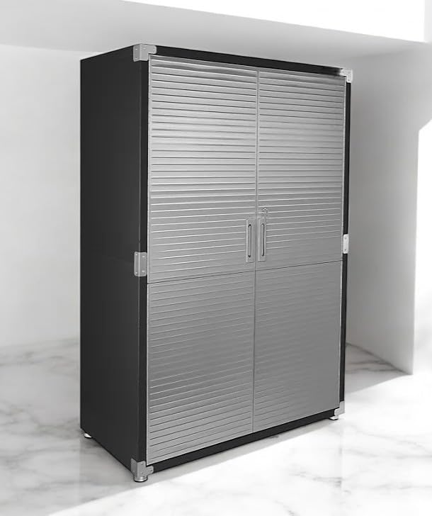 Heavy Duty Storage Solid Stainless Steel Cabinet with Lockable, Adjustable Shelf, Metal Garage Organizer (Graphite, 48" W x 24" D x 72" H)