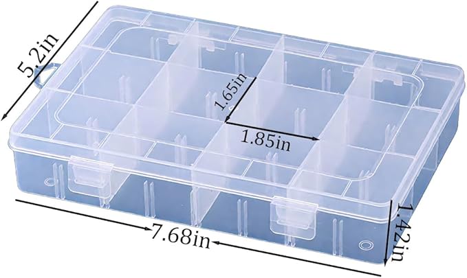 3pcs Clear Storage Small Parts Organizer Box Storage Bin With Dividers Multi Compartment for Beads Art DIY Tackle Box Organizer (Small 12 - compartment)