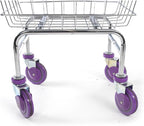 CHAMIN 1.5BU Chrome Coated CART for House and Commercial (Lavender Color) (Chrome, 1.5 Bushel)
