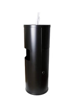 Black Stainless Steel Floor Stand Wipe Dispenser with Built-in Trash Can - Fits Wipes on Rolls - Perfect for Fitness Clubs, Schools/Daycares, Commercial and Residential Facilities