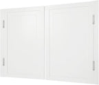 Solid Wood Interior Swing Door with Metal Hinges - Swinging Cafe Doors for Kitchen, Stairs, Bedroom Entrance & Partition (White, 47.2"X35.43")