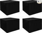 HolidayIdeas Card Table Covers Fitted Square 34x34 Inch, Wrinkle Resistant Washable Black Square Tablecloth 3 Ft for Folding Table Set of 4