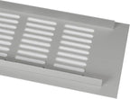 Vent Systems 16 x 3 Inch (Outer Dimensions) Air Supply Ventilation Grille - Pack of 2 - Silver Aluminum Rectangle Intake/Exhaust Door Vent Deflector - HVAC for Home Improvement Floor, Wall Duct Cover