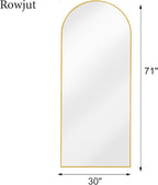 Large 71"x30" Arched Full Length Mirror, Gold Mirrors Full Length Floor Mirror Standing for Bedroom, Living Room, Wall Mounted & Full Body Mirror Hanging or Leaning(Gold)