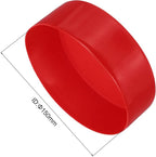 uxcell 4pcs Rubber End Caps 5 15/16"(150mm) ID Vinyl Round End Cap Cover Screw Thread Protectors Red, 50mm Height