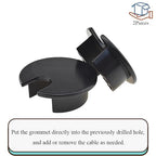 HAHIYO 2Pcs 1.38Inch/35mm Black Zinc Alloy Desk Grommet Wire Grommet Cable Management Cord Hole Cover Desk Wire Hole Insert Wire Organizer for Computer Office Home School Equipment Systems