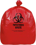 RESILIA Biohazard Bags - Hazardous Waste Disposal, Meets DOT ASTM Standards for Hospital Use, OSHA Approved, Red, 10 Gallon, 24" W x 24" L, 1.35 Mil, 0.00135 Inch, 250 Bags, Made in the USA