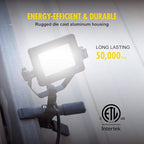 1200 Lumens Portable LED Clamp Work Light with 5ft 120V AC/60Hz Power Plug, Lightweight Design, Suitable for Wet Location, 10 Watts, 5000K Daylight, ETL Certified, 2pack
