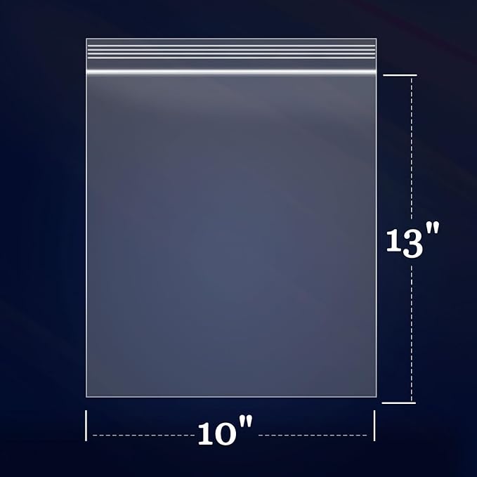iMailer - 500 Count - 10" x 13" Clear Zip Bags - 2 Mil Reclosable Zip Plastic Poly Bags with Lock Seal Zipper for Clothing, T-Shirt, Prints, Photos, Documents