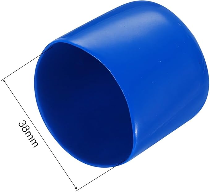 uxcell 10pcs Rubber End Caps 38mm ID Vinyl Round End Cap Cover Screw Thread Protectors Blue