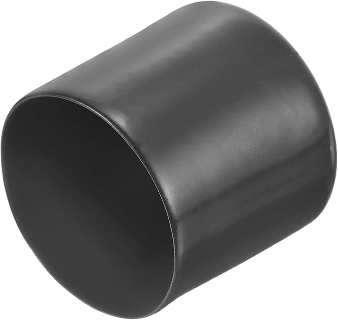 uxcell 4pcs Rubber End Caps 50mm(2") ID Vinyl Round End Cap Cover Screw Thread Protectors Dark Grey, 40mm Height