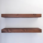 Urbandi Modern Floating Shelves 3 Inches Thick for Wall, Wide Shelves for Kitchen, Living Room, Bedroom, and Bathroom, Natural Pine Wood, Rustic Wooden Shelf, (Set of 2) (Provincial, 48Lx3Hx6D)