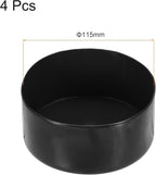 uxcell 4pcs Rubber End Caps 115mm(4 1/2 Inch) ID x 80mm(3 1/8 Inch) H Vinyl Round End Cap Cover Screw Thread Protectors Black