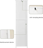 Iwell Tall Bathroom Cabinet, Slim Narrow Bathroom Storage Cabinet with Adjustable Shelves, Storage Cabinets with 1 Drawer, for Bathroom, Living Room, Entryway, Kitchen, White