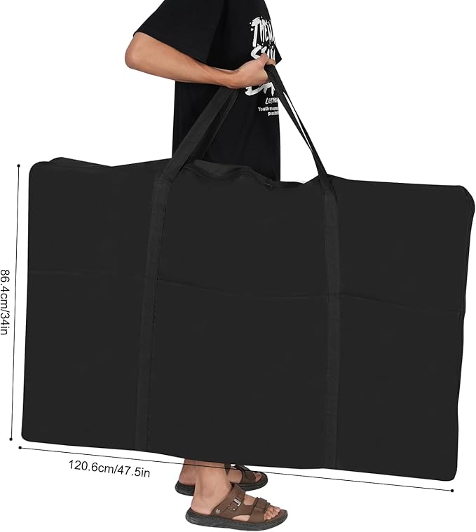 DJ Foldable Facade DJ Facade Table Station Portable Event Booth with 4 Detachable Panels Black Metal Frame Projector Display Scrim Panel with Carry Bag-28x47inch
