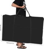 DJ Foldable Facade DJ Facade Table Station Portable Event Booth with 4 Detachable Panels Black Metal Frame Projector Display Scrim Panel with Carry Bag-28x47inch
