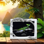 5x7 Inch Lizard Resin Picture Frame - Mother & Baby Wildlife Design, Decorative Tabletop Photo Display, Unique Home Décor Art