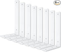 White Floating Shelf Bracket 12 Inch, 8 Pack Heavy Duty Shelf Brackets, Black Wall Shelf Bracket for DIY Decorative with Mounting Hardware