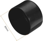 uxcell 4pcs Rubber End Caps 80mm ID Vinyl Round Tube Bolt Cap Cover Screw Thread Protectors Black, 50mm Height
