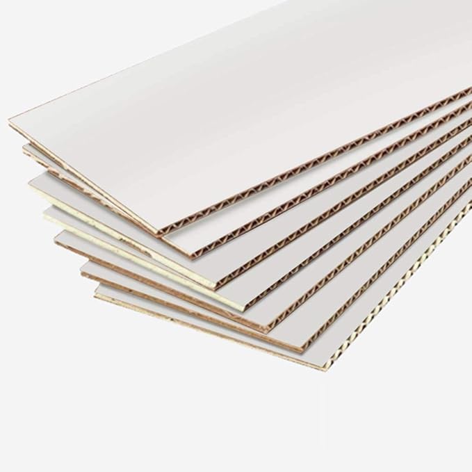 Calenzana 5x5x5 Inches Shipping Boxes Set of 25, White Corrugated Cardboard Box for Mailing Packing Small Business
