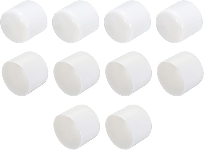 uxcell 10pcs Rubber End Caps 48mm ID Vinyl Round Tube Bolt Cap Cover Screw Thread Protectors White