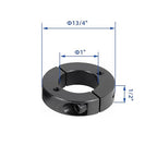 (4-Pack) Shaft Collar 1" Bore, 1045 Steel Double Split Clamp-On Shaft Collars Style, 1-3/4" OD, 1/2" Thickness, with M4 Set Screws