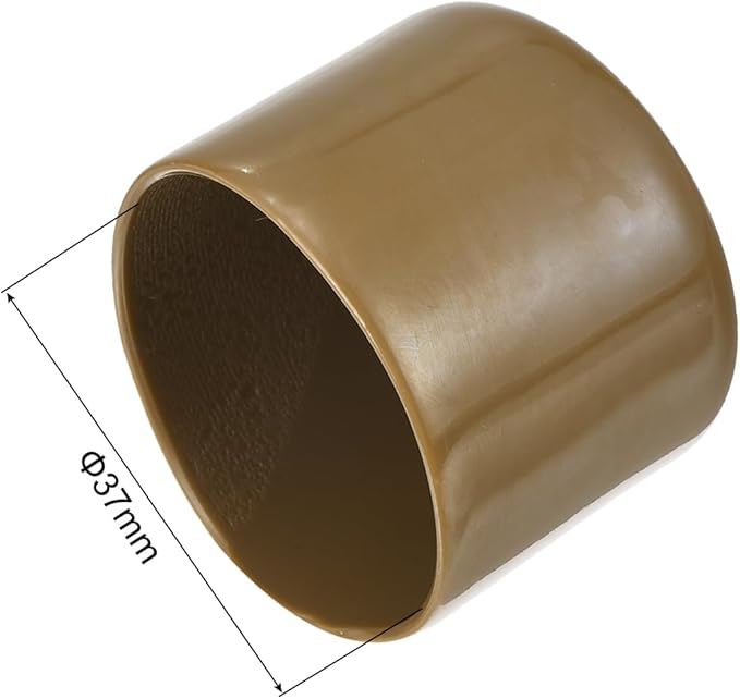 uxcell 10pcs Rubber End Caps 37mm ID Vinyl Round End Cap Cover Screw Thread Protectors Light Brown